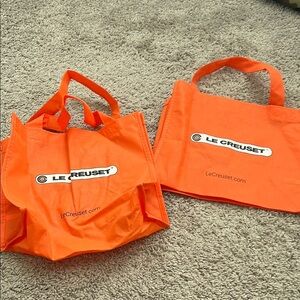 Le Creuset Orange Small Reusable Tote Bags